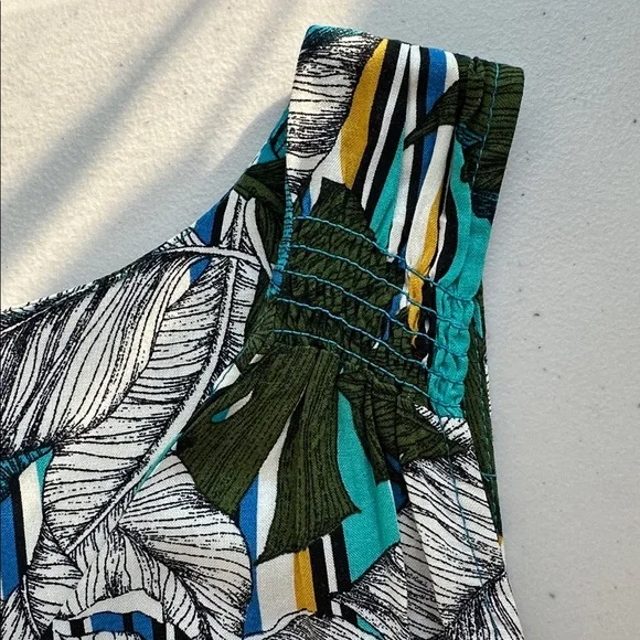 NWT Apt. 9 Striped Floral Maxi Dress - Green and Blue Size Small - Picture 13 of 15